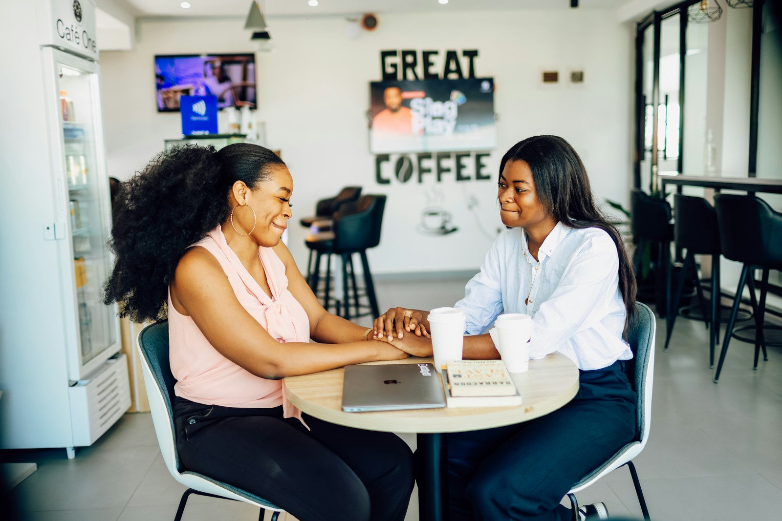 Friends catching up over coffee